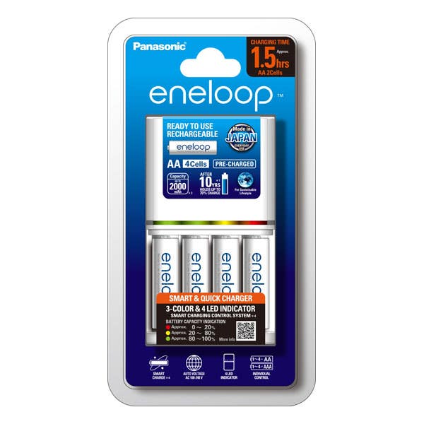 Eneloop Quick Charger with 4x AA Batteries