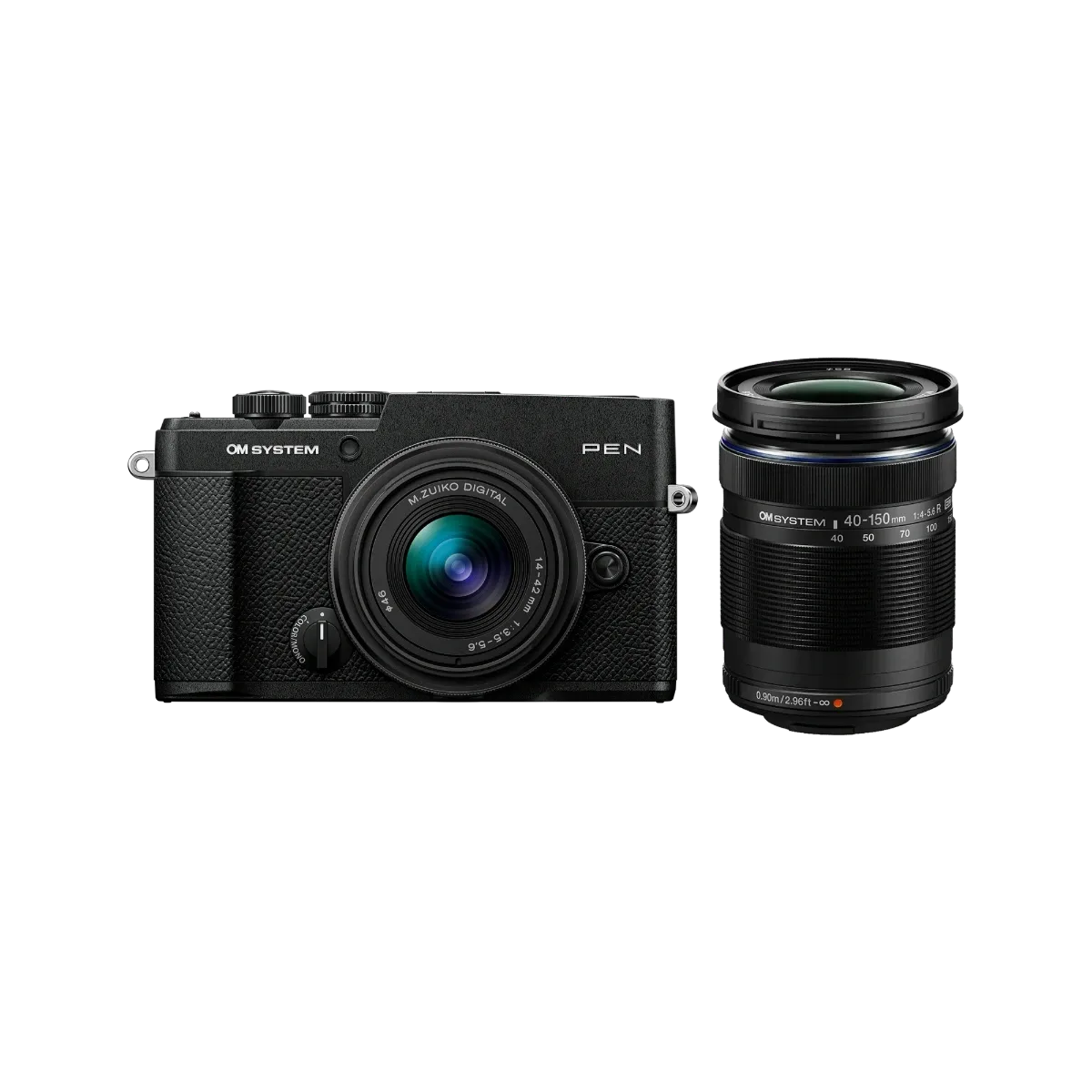 OM System PEN Mirrorless Twin Kit with 14-42mm  + 40-150mmR - Black