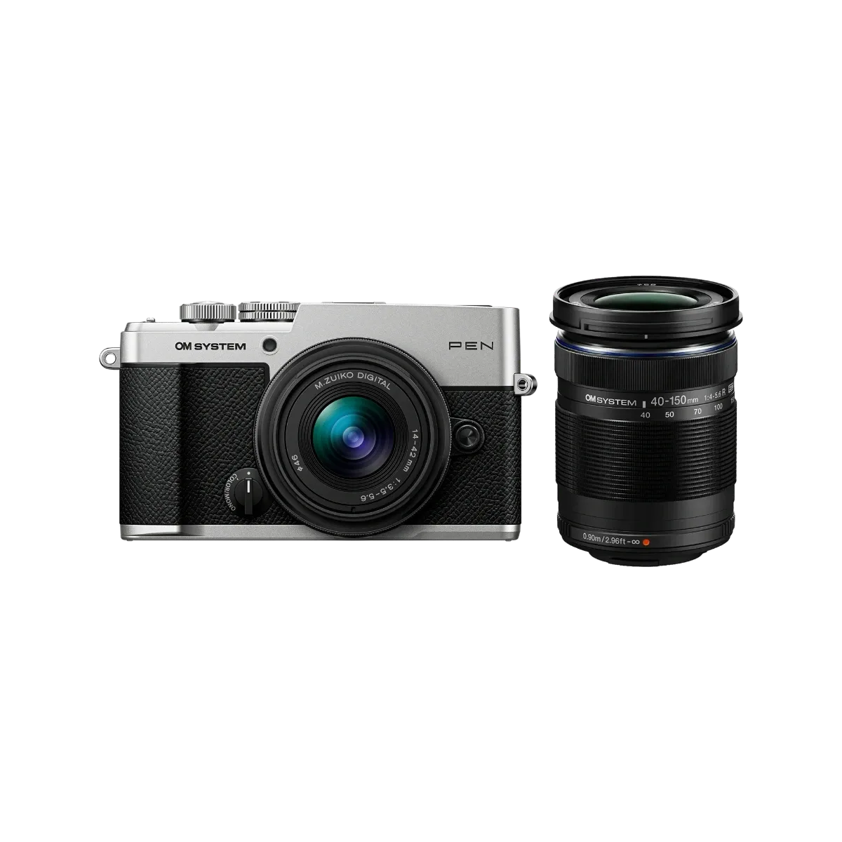 OM System PEN Mirrorless Twin Kit with 14-42mm  + 40-150mmR - Silver