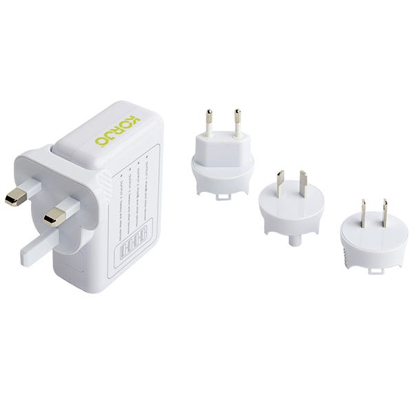 KORJO USB Power Hub with World Wide Plugs