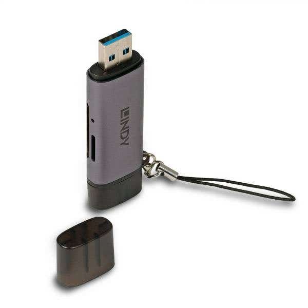 Lindy SD/Micro SD Memory Card Reader - USB 3.0/USB-C