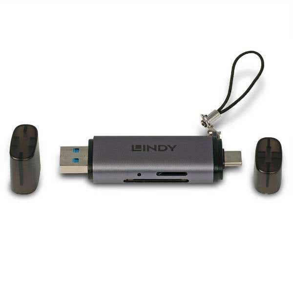 Lindy SD/Micro SD Memory Card Reader - USB 3.0/USB-C