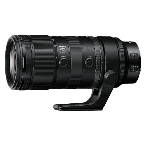 Nikon 70-200mm F2.8 VR S II lens - Black on White Background