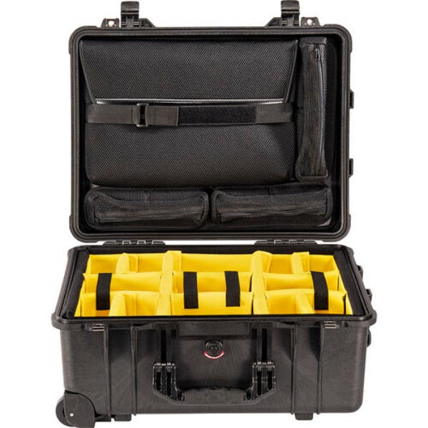 Pelican 1560 Case Studio with Dividers & Wheels - Black