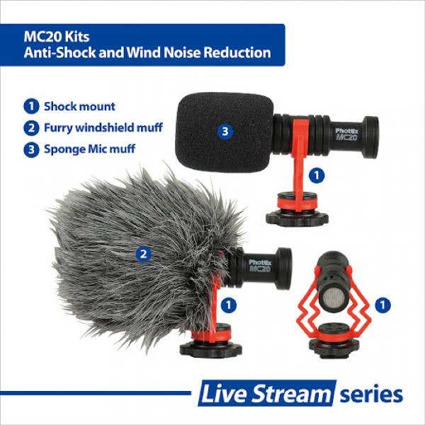 Phottix MC20 Vlog Kit - Microphone with Stand