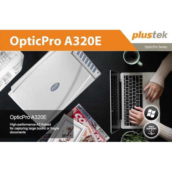 Plustek OpticPro A320E A3 FlatBed Scanner