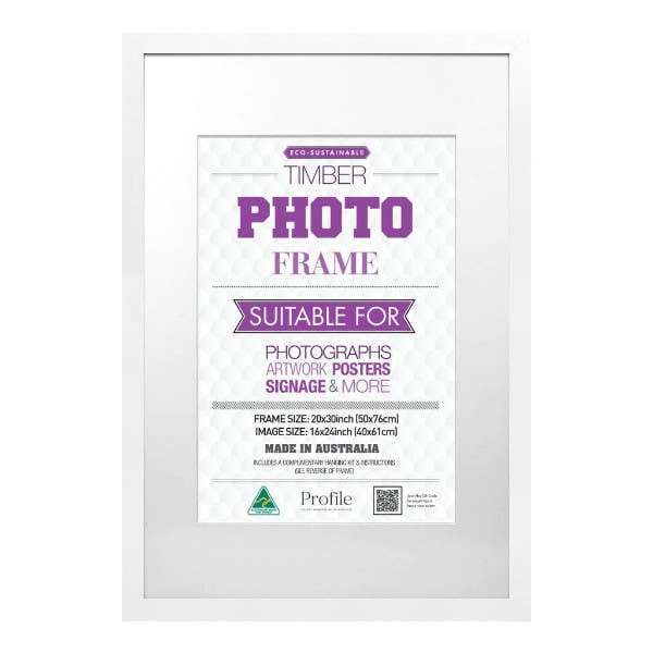 Profile Poster 20x30" Frame for 16x24" Photo - White
