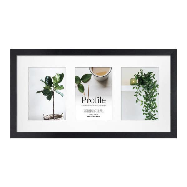 Profile Black 25x50 cm Photo Frame - 3x 13x18cm Photos