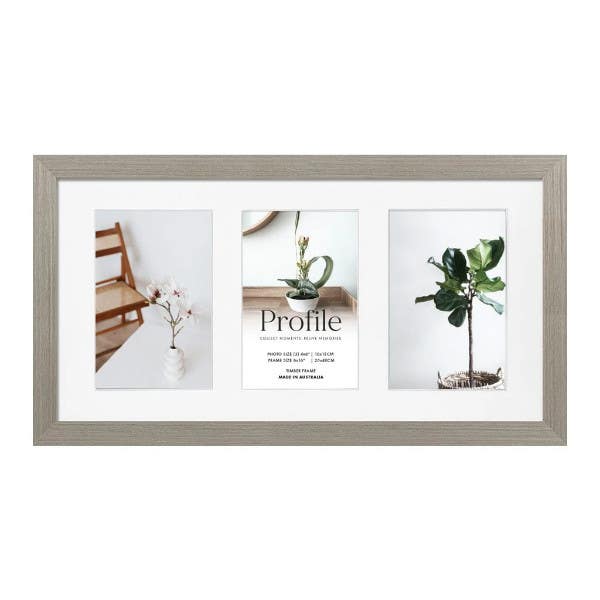 Profile Deluxe Stone Ash 20x40cm Photo Frame - 3x 10x15cm Photos