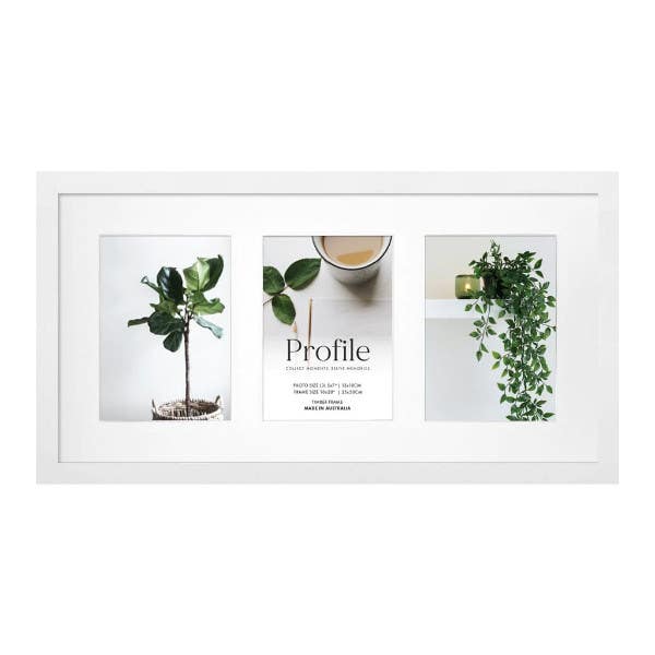 Profile White 25x50 cm Photo Frame - 3x 13x18cm Photos