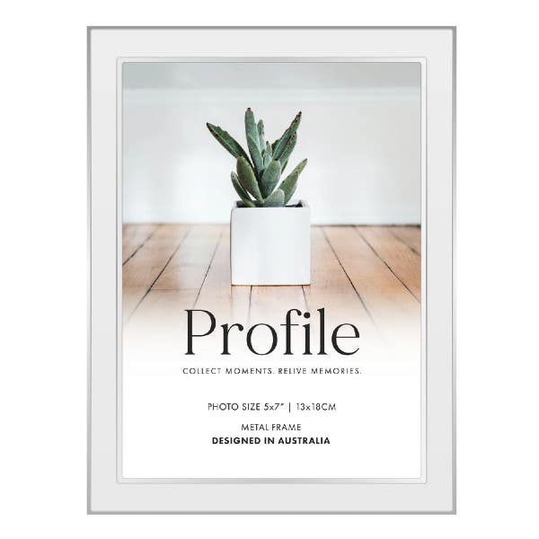 Profile Metal Eternal White 5x7" Photo Frame