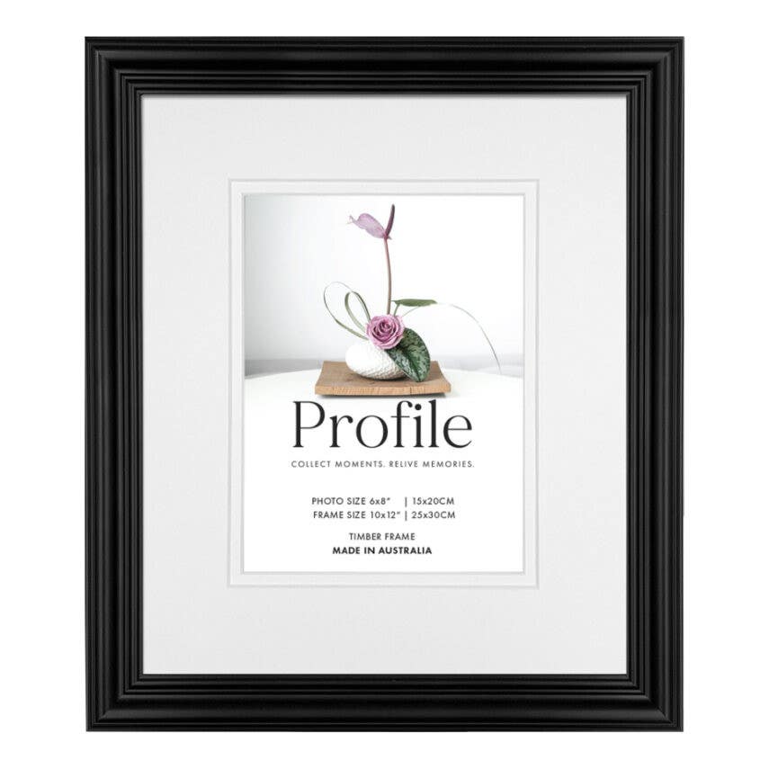 Profile Hawthorne Black 10x12" Frame - 6x8 Opening