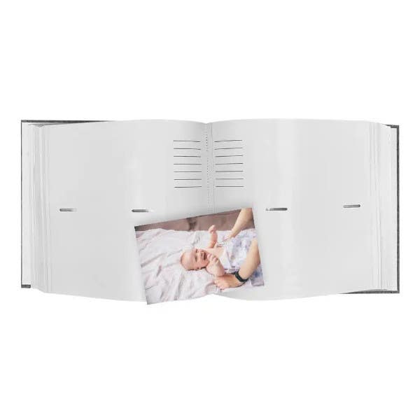 Profile Plush Linen Grey Slip In Photo Album - 200 Photos
