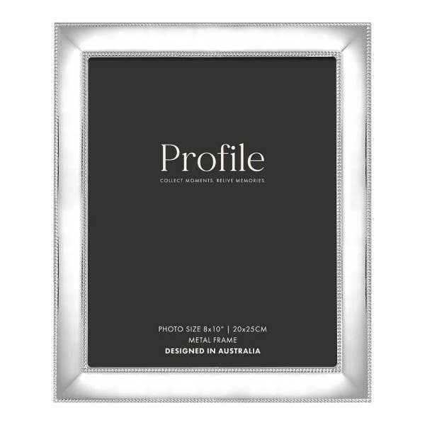 Profile Romance Silver Beaded  Metal 8x10" frame