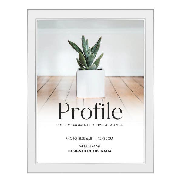 Profile Metal Eternal White 6x8" Photo Frame
