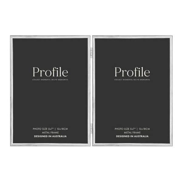 Profile Habitat Silver Photo Frame - 2x 5x7"