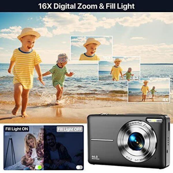 Pulse DC44 Digital Compact Camera w/32GB Card- Red