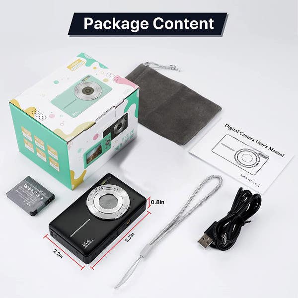 Pulse DC44 Digital Compact Camera w/32GB Card - Black