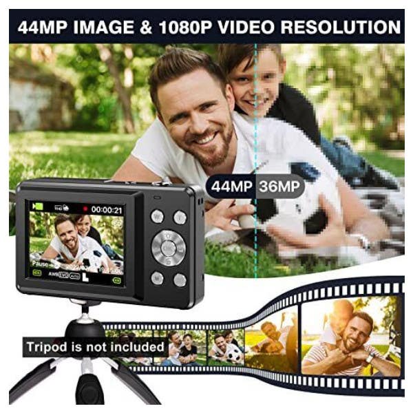 Pulse DC44 Digital Compact Camera w/32GB Card - Black