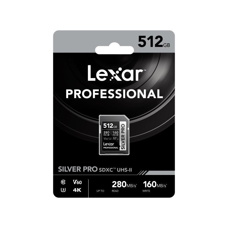 Lexar Pro 512GB 160Mbs SDXC Silver PRO Card V30 UHS-I**